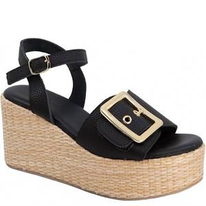 NEW CHOCOLAT BLU women's jenis platform sandal in black leather